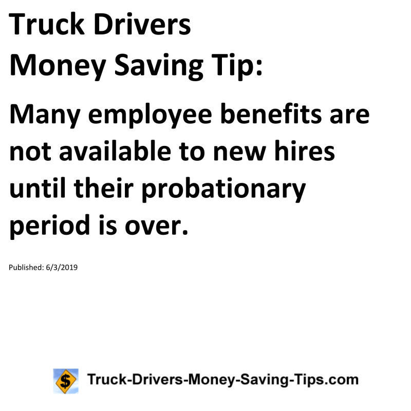 Truck Drivers Money Saving Tip for 06-03-2019