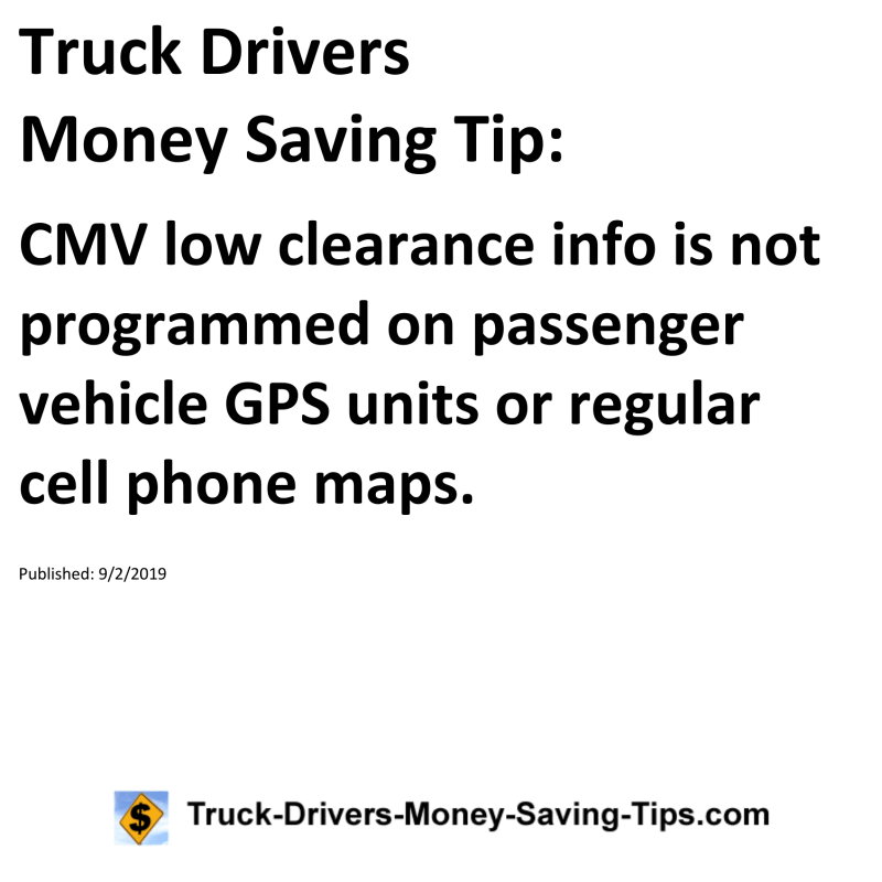 Truck Drivers Money Saving Tip for 09-02-2019