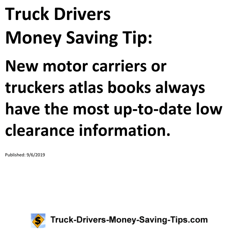 Truck Drivers Money Saving Tip for 09-06-2019