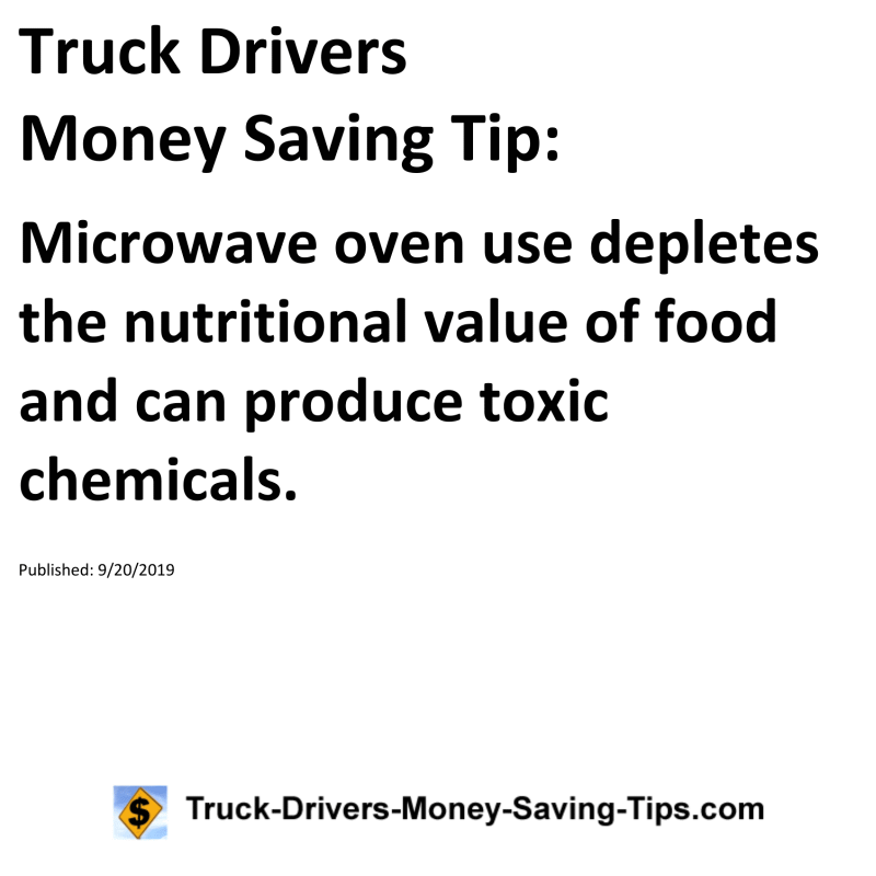 Truck Drivers Money Saving Tip for 09-20-2019