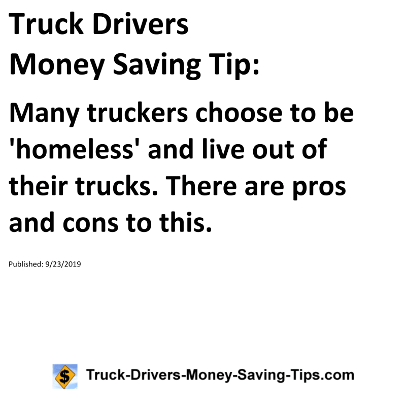 Truck Drivers Money Saving Tip for 09-23-2019