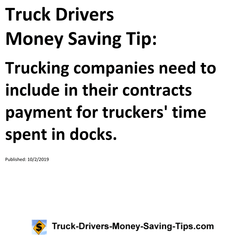 Truck Drivers Money Saving Tip for 10-02-2019