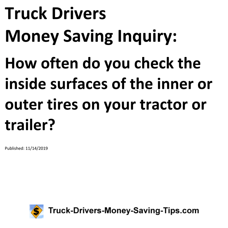 Truck Drivers Money Saving Inquiry for 11-14-2019