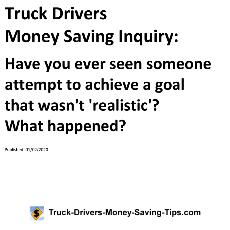 Truck Drivers Money Saving Inquiry for 01-02-2020