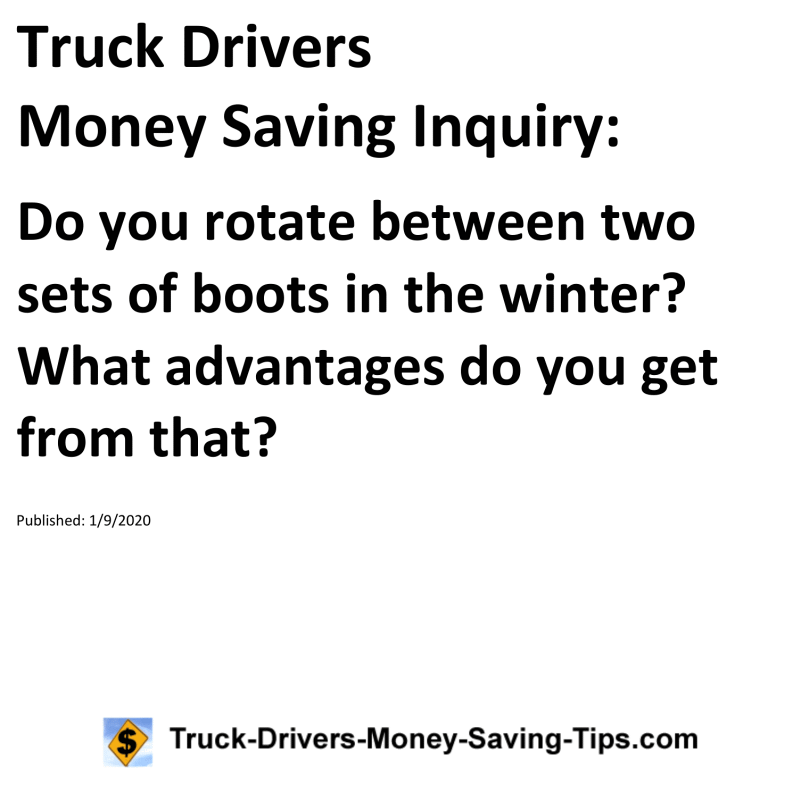 Truck Drivers Money Saving Inquiry for 01-09-2020