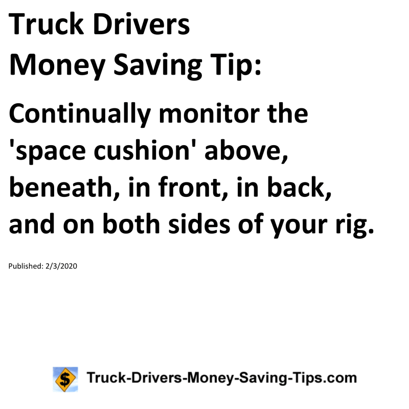 Truck Drivers Money Saving Tip for 02-03-2020