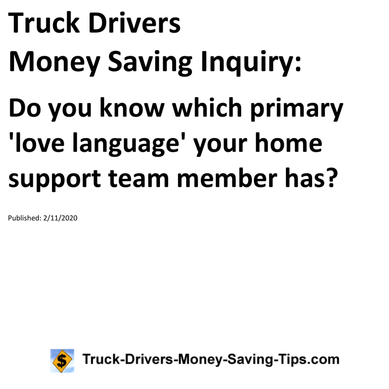 Truck Drivers Money Saving Inquiry for 02-11-2020