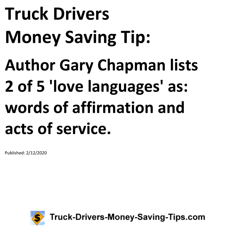 Truck Drivers Money Saving Tip for 02-12-2020