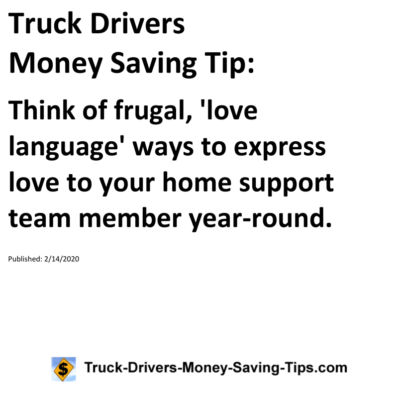 Truck Drivers Money Saving Tip for 02-14-2020