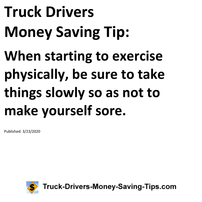 Truck Drivers Money Saving Tip for 03-23-2020