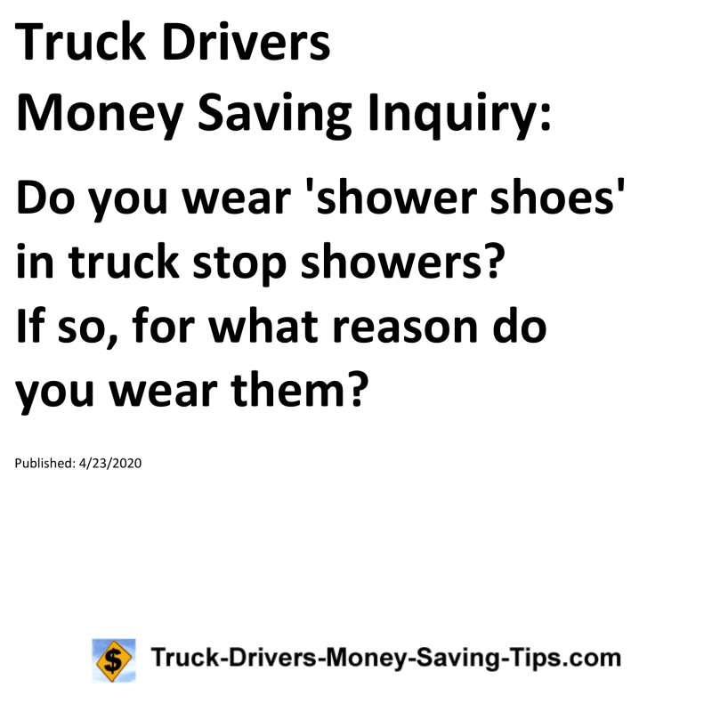 Truck Drivers Money Saving Inquiry for 04-23-2020