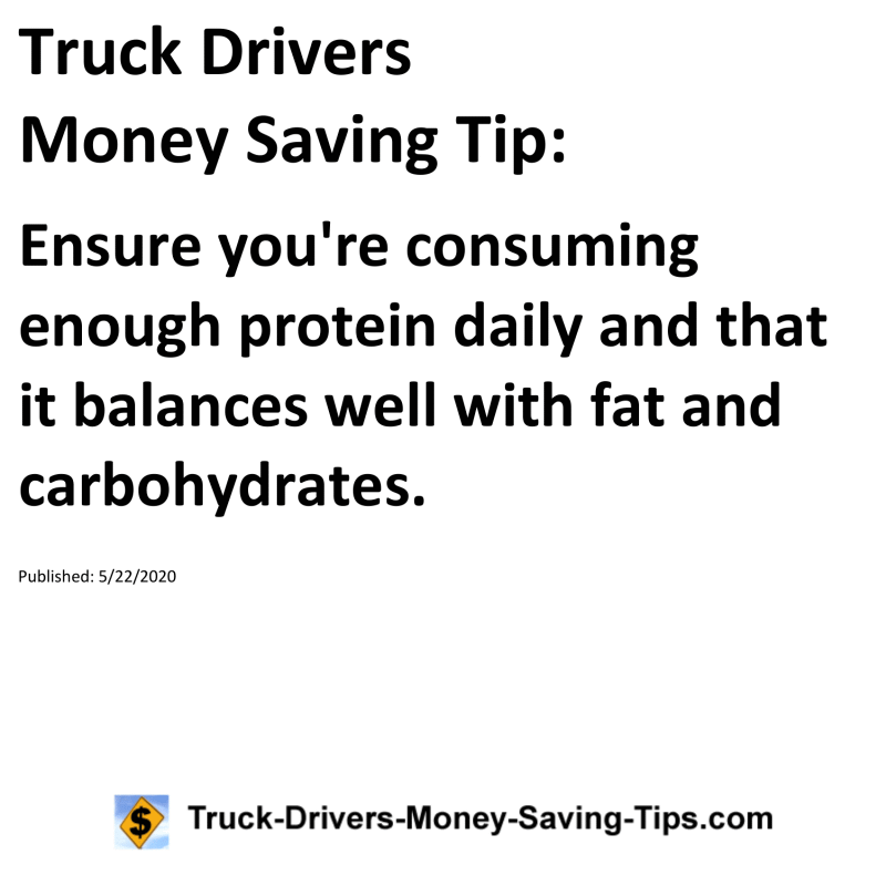 Truck Drivers Money Saving Tip for 05-22-2020