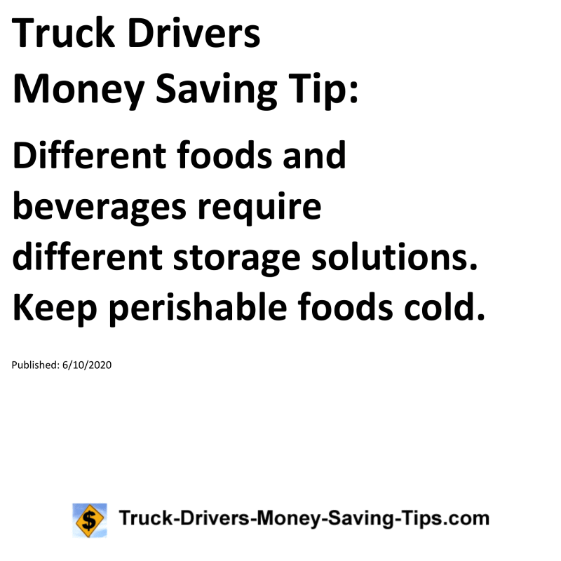 Truck Drivers Money Saving Tip for 06-10-2020