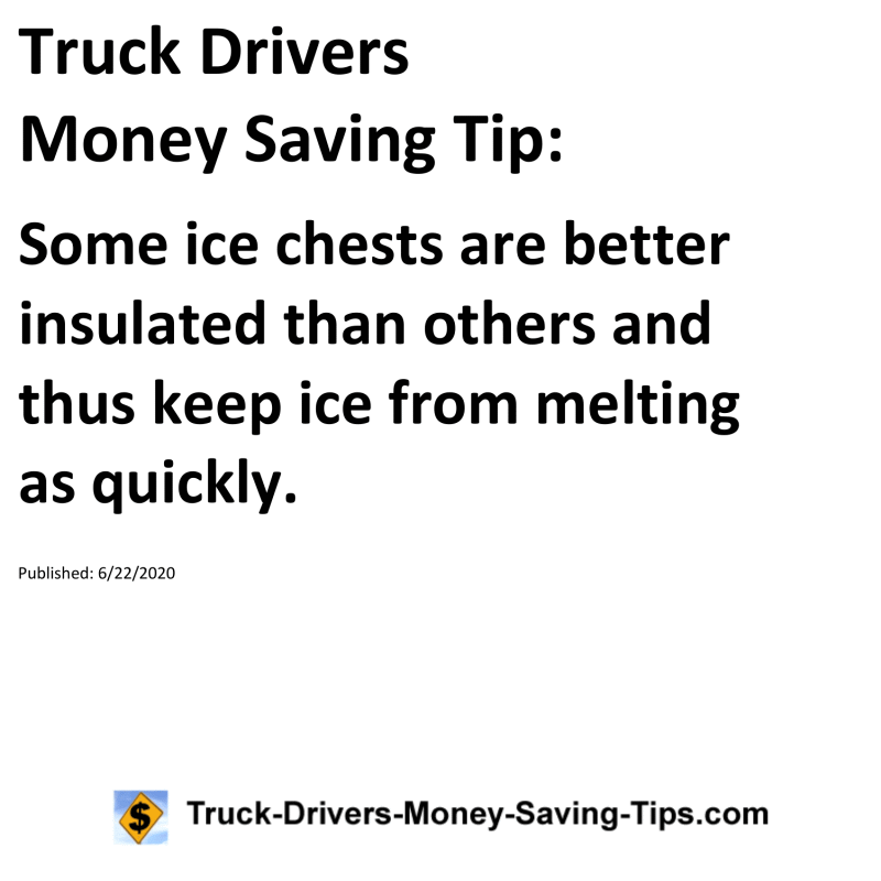 Truck Drivers Money Saving Tip for 06-22-2020