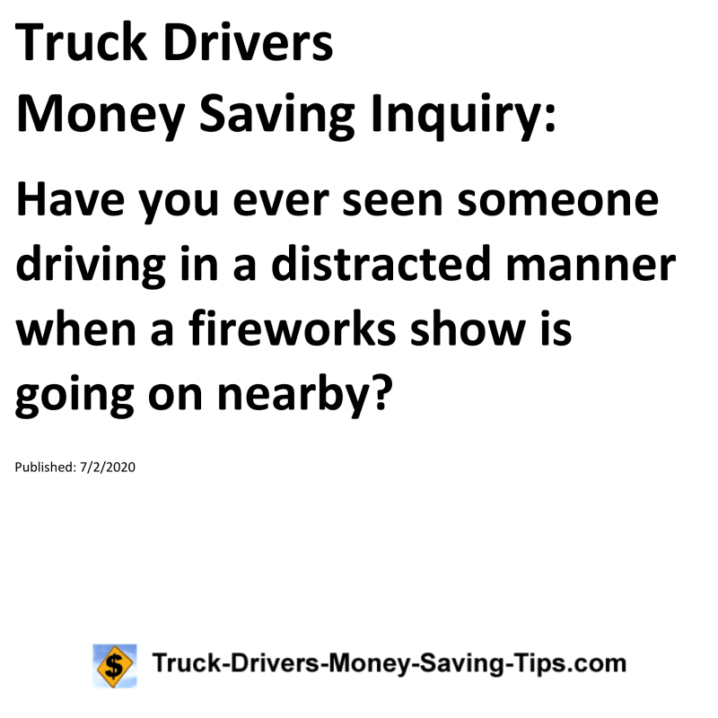 Truck Drivers Money Saving Inquiry for 07-02-2020