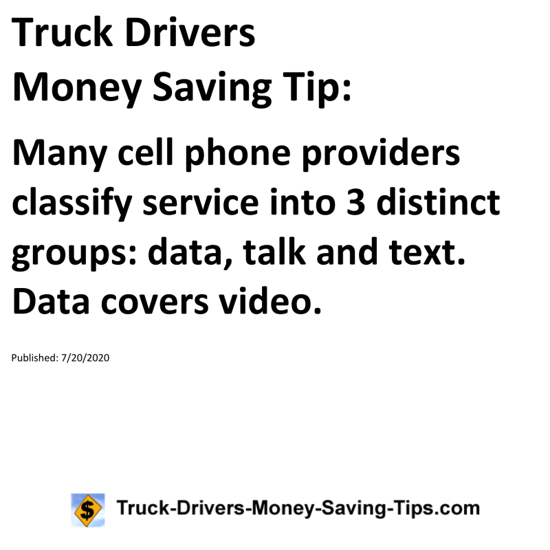 Truck Drivers Money Saving Tip for 07-20-2020