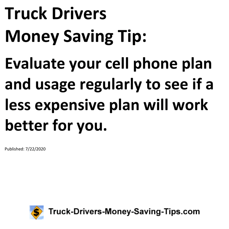 Truck Drivers Money Saving Tip for 07-22-2020