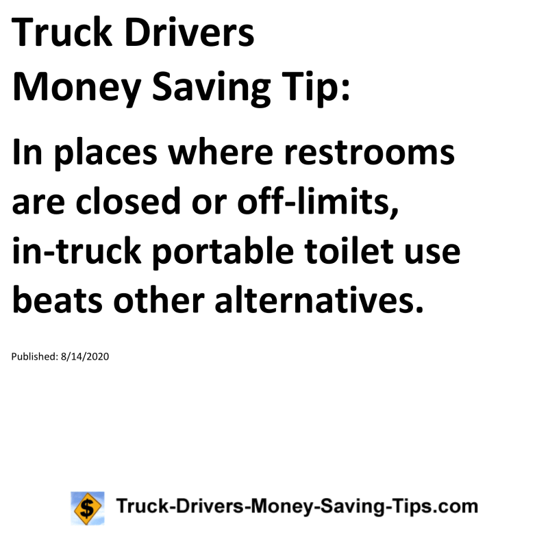 Truck Drivers Money Saving Tip for 08-14-2020