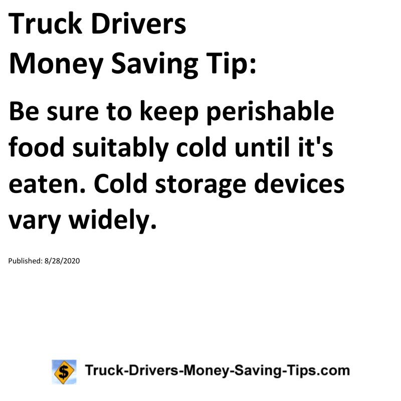 Truck Drivers Money Saving Tip for 08-28-2020