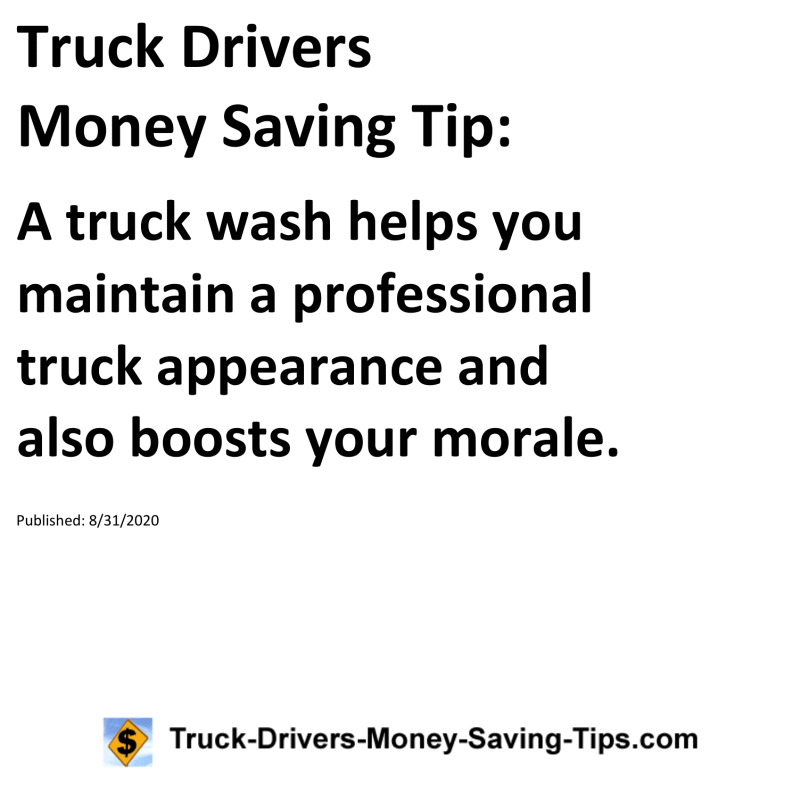 Truck Drivers Money Saving Tip for 08-31-2020