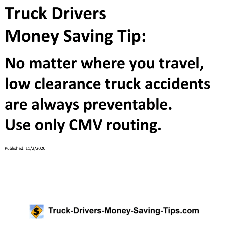 Truck Drivers Money Saving Tip for 11-02-2020