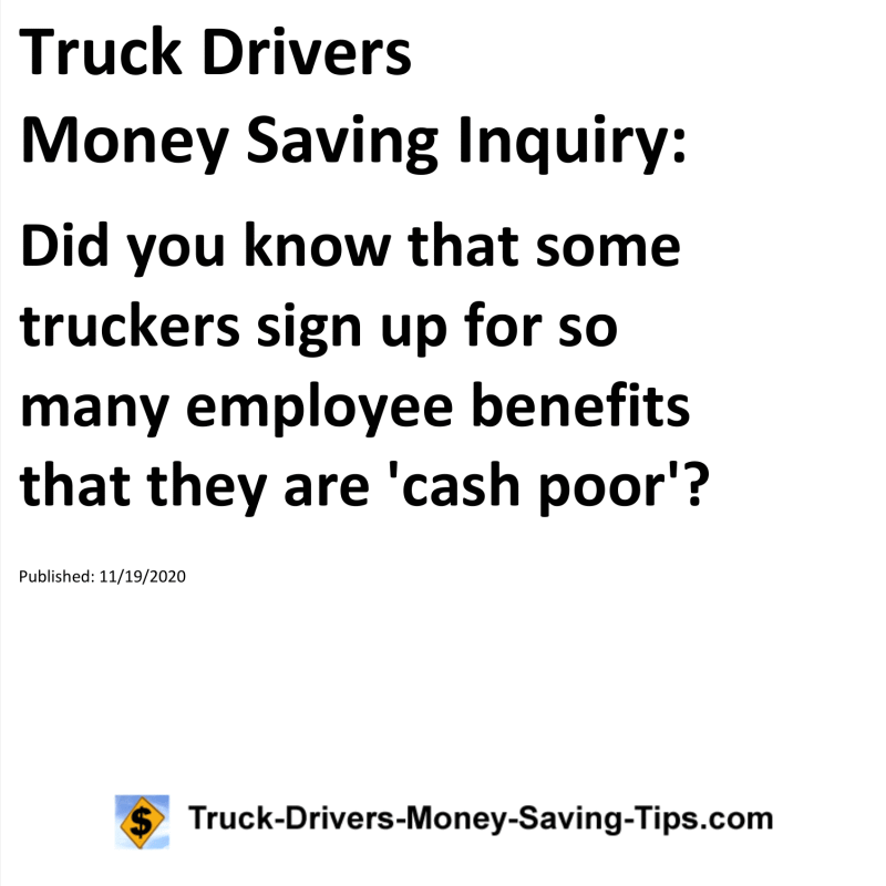 Truck Drivers Money Saving Inquiry for 11-19-2020