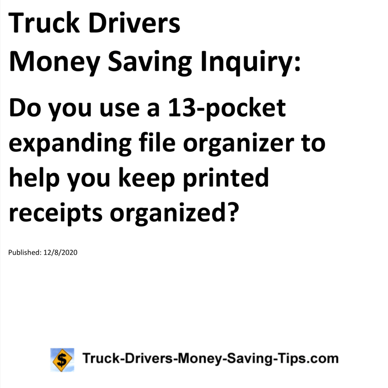 Truck Drivers Money Saving Inquiry for 12-08-2020