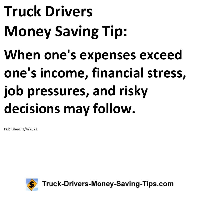 Truck Drivers Money Saving Tip for 01-04-2021