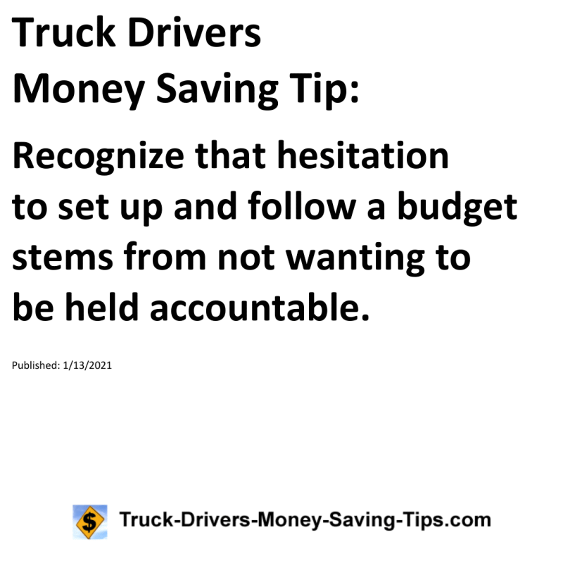 Truck Drivers Money Saving Tip for 01-13-2021