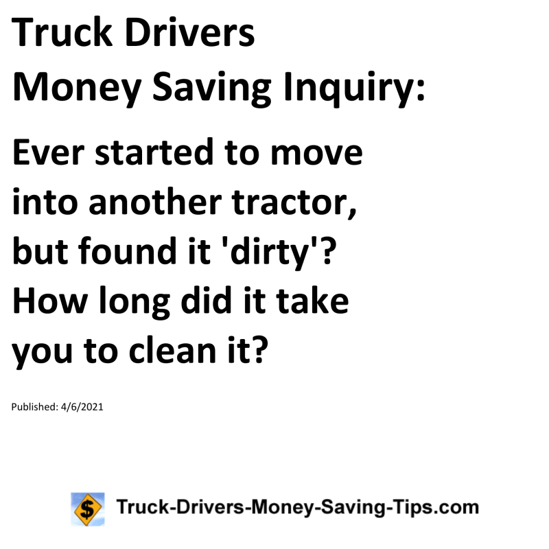 Truck Drivers Money Saving Inquiry for 04-06-2021