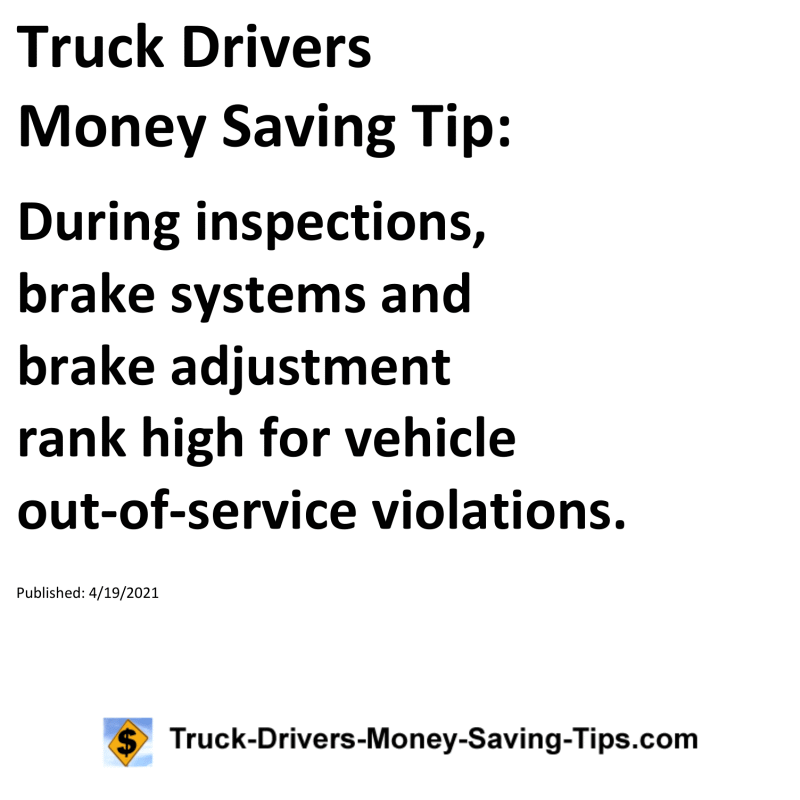 Truck Drivers Money Saving Tip for 04-19-2021