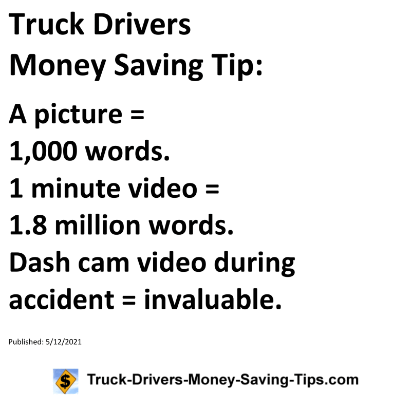 Truck Drivers Money Saving Tip for 05-12-2021