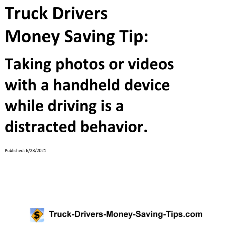 Truck Drivers Money Saving Tip for 06-28-2021