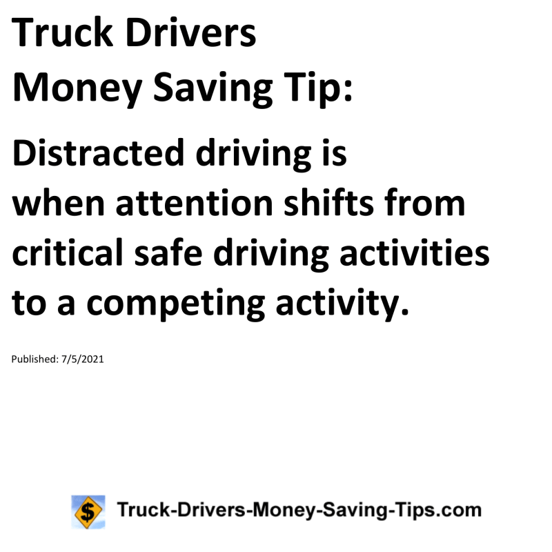 Truck Drivers Money Saving Tip for 07-05-2021