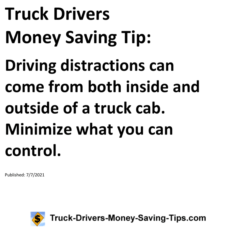 Truck Drivers Money Saving Tip for 07-07-2021