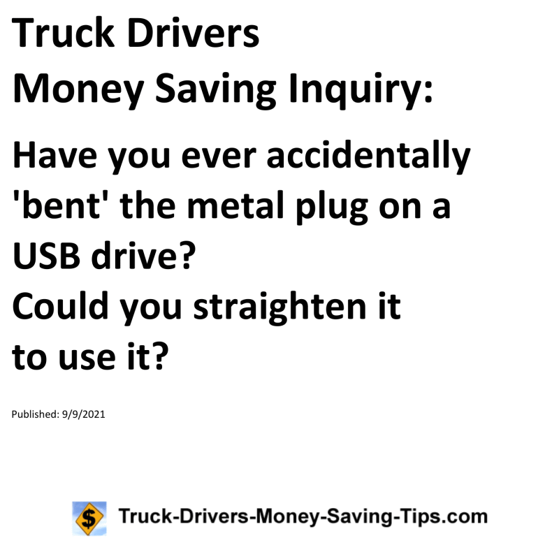 Truck Drivers Money Saving Inquiry for 09-09-2021