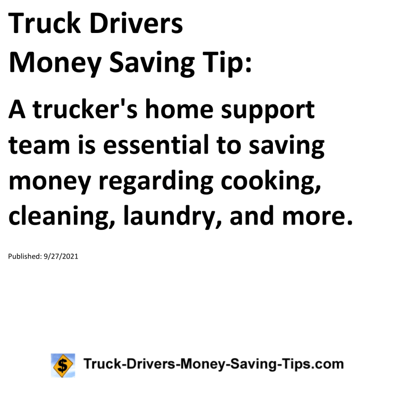 Truck Drivers Money Saving Tip for 09-27-2021