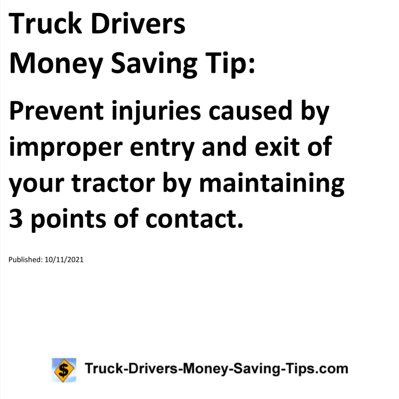 Truck Drivers Money Saving Tip for 10-11-2021