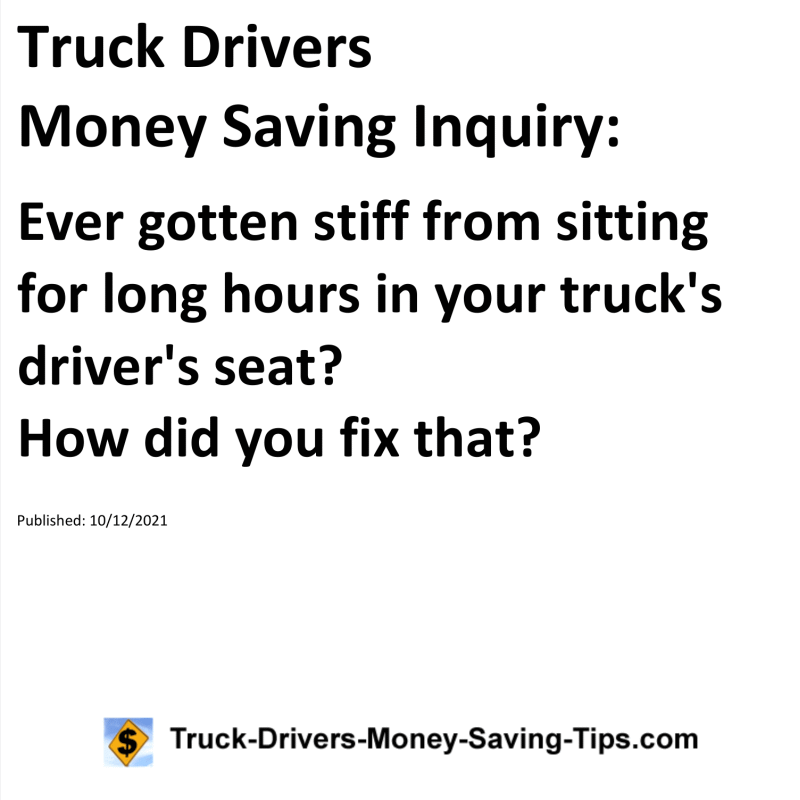 Truck Drivers Money Saving Inquiry for 10-12-2021