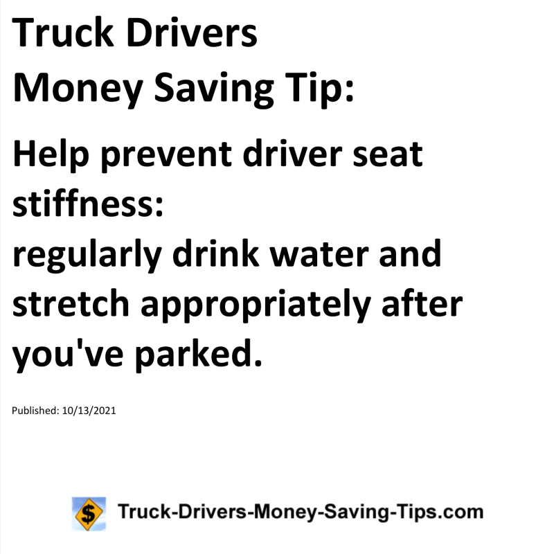 Truck Drivers Money Saving Tip for 10-13-2021