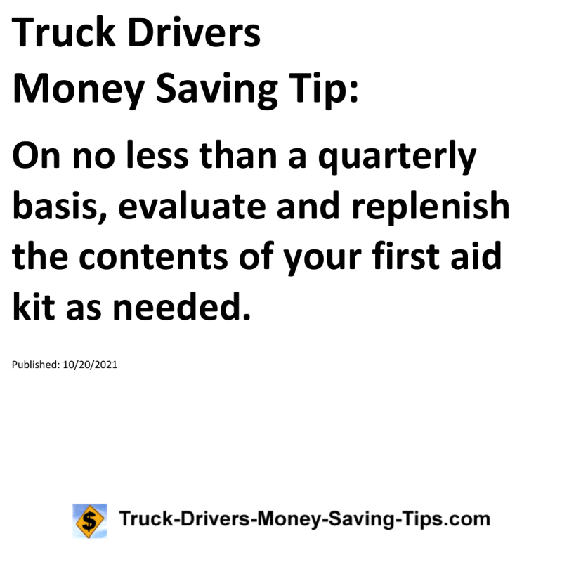 Truck Drivers Money Saving Tip for 10-20-2021