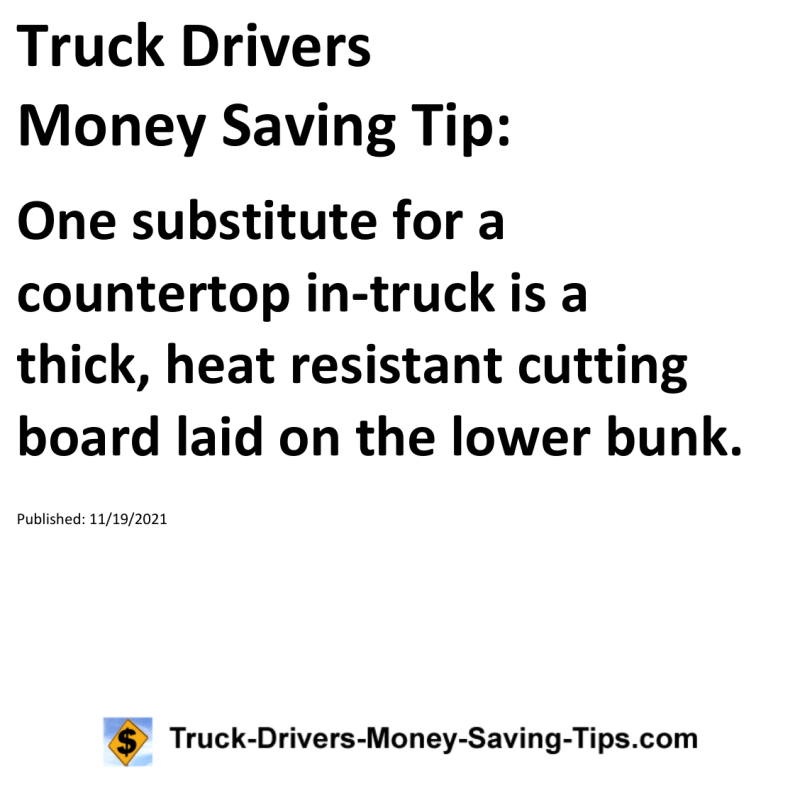 Truck Drivers Money Saving Tip for 11-19-2021