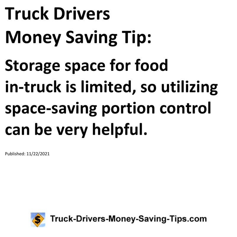 Truck Drivers Money Saving Tip for 11-22-2021