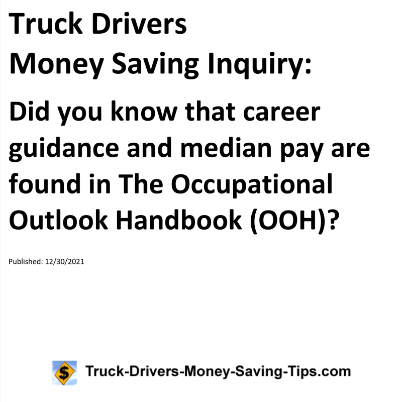 Truck Drivers Money Saving Inquiry for 12-30-2021