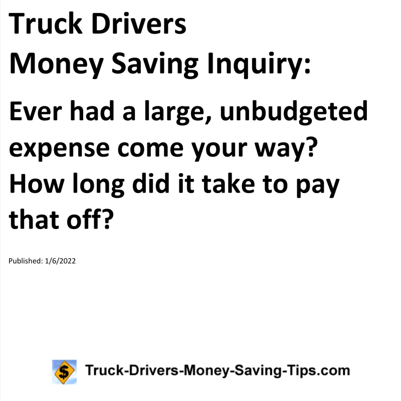 Truck Drivers Money Saving Tip for 01-06-2022