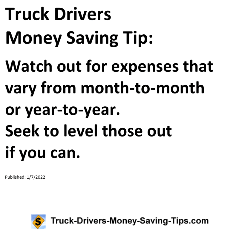 Truck Drivers Money Saving Tip for 01-07-2022