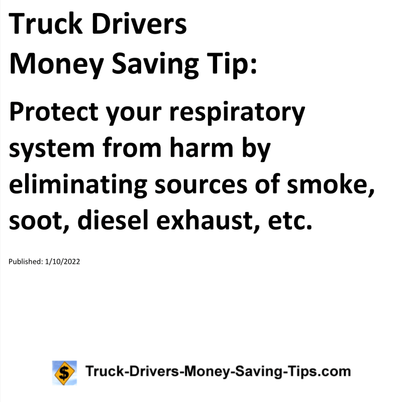 Truck Drivers Money Saving Tip for 01-10-2022