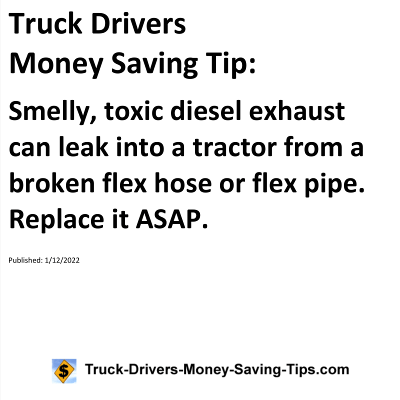 Truck Drivers Money Saving Tip for 01-12-2022