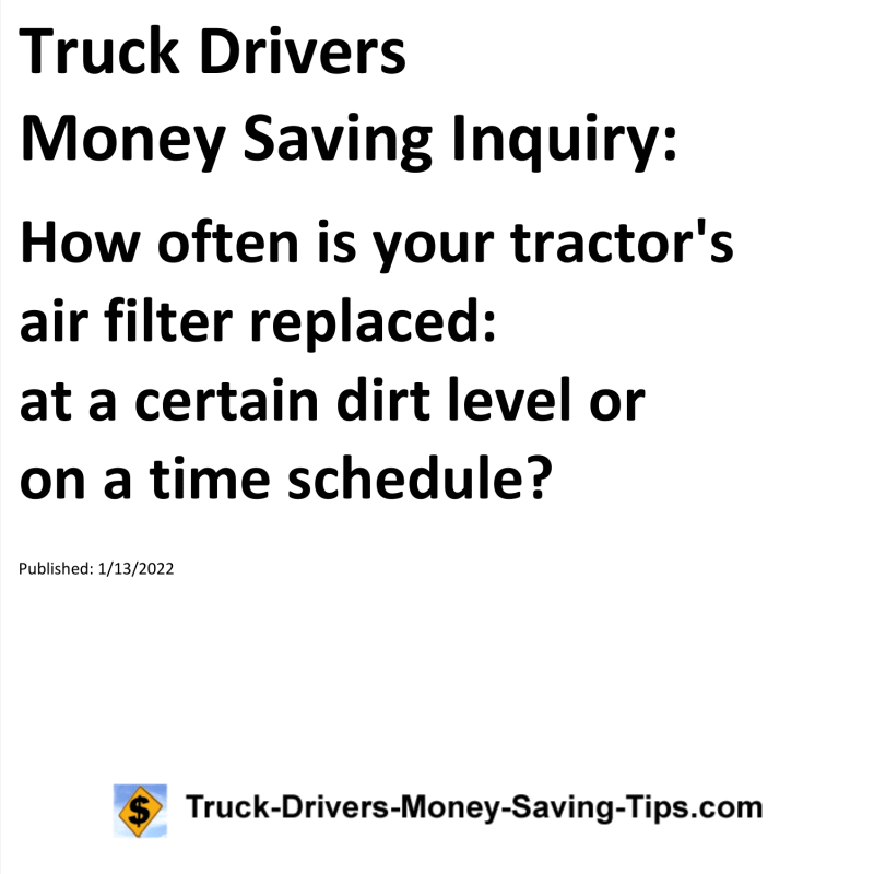 Truck Drivers Money Saving Tip for 01-13-2022