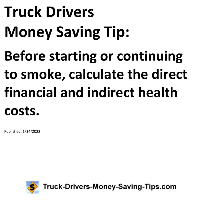 Truck Drivers Money Saving Tip for 01-14-2022